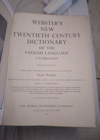 Kalın Ciltli Büyük Sözlük antika 1959 webster - Görsel 3