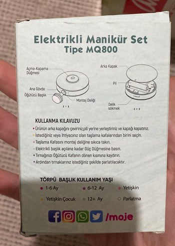 MOJE Elektrikli Manikür Seti MQ800 - Görsel 2