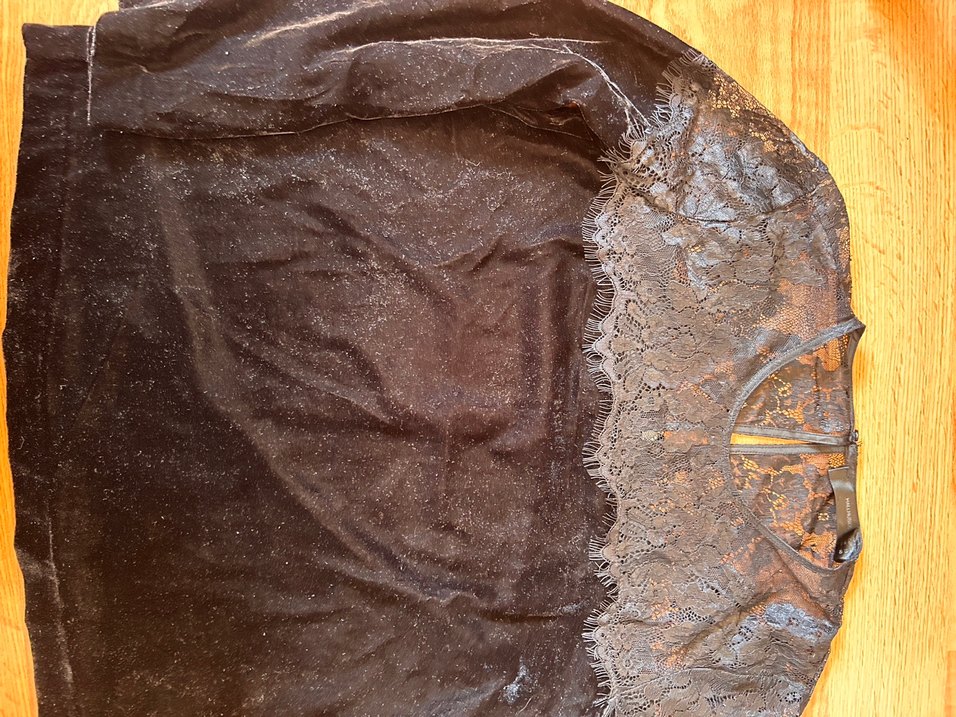 Dantel Detaylı Siyah Uzun Kollu Bluz - Görsel 4