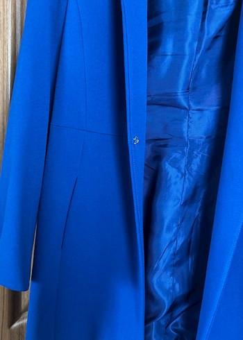 Düğmeli Mavi Kadın Blazer Ceket - Görsel 6