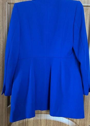 Düğmeli Mavi Kadın Blazer Ceket - Görsel 3