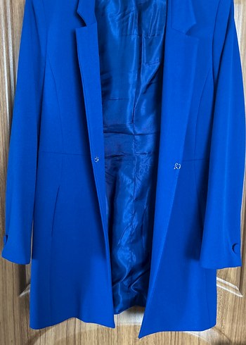 Düğmeli Mavi Kadın Blazer Ceket - Görsel 7