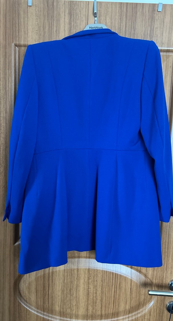 Düğmeli Mavi Kadın Blazer Ceket - Görsel 3