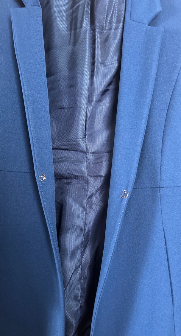 Düğmeli Mavi Kadın Blazer Ceket - Görsel 4