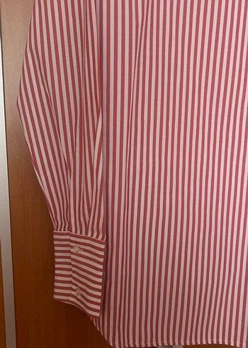 Çizgili Uzun Kollu Kadın Gömlek - Görsel 2