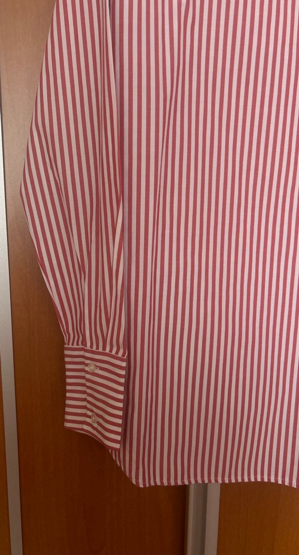 Çizgili Uzun Kollu Kadın Gömlek - Görsel 2