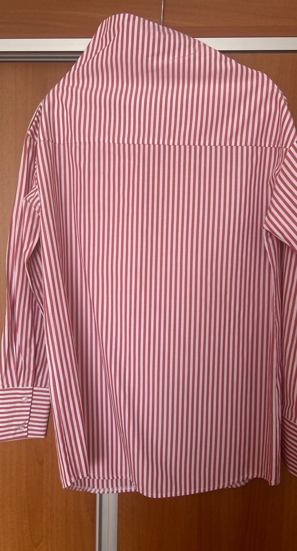 Çizgili Uzun Kollu Kadın Gömlek - Görsel 5