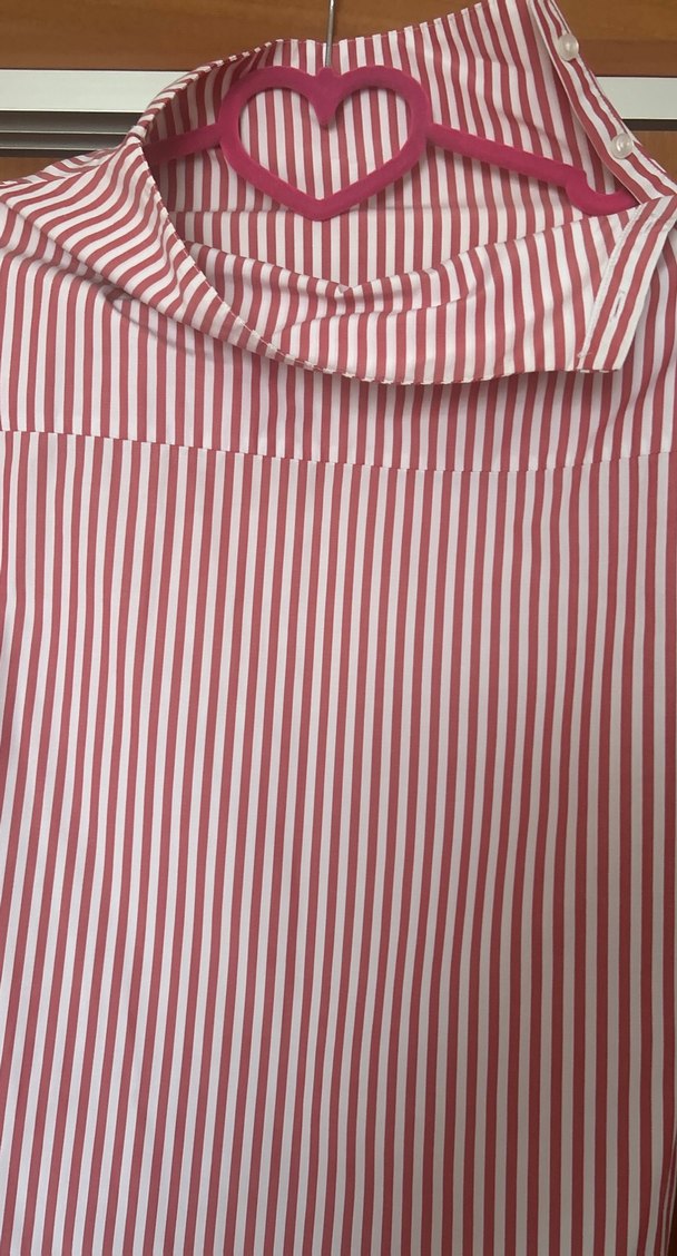 Çizgili Uzun Kollu Kadın Gömlek - Görsel 4