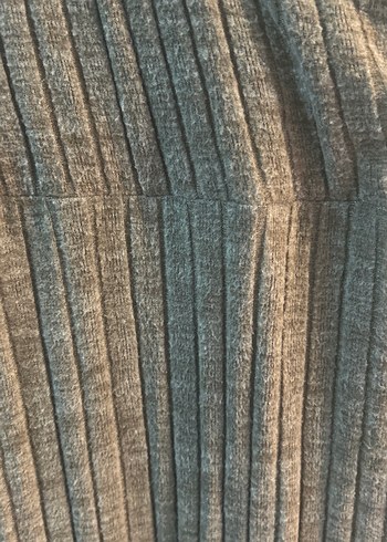 Vizon V Yaka Triko Midi Elbise - Görsel 7