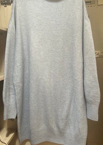 Mavi Yumuşak Dokulu Kadın Yünlü Uzun Kollu Kazak - Görsel 7