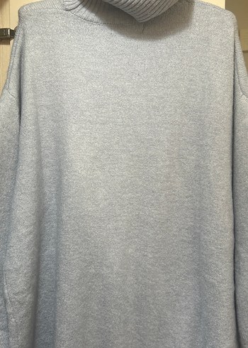 Mavi Yumuşak Dokulu Kadın Yünlü Uzun Kollu Kazak - Görsel 6