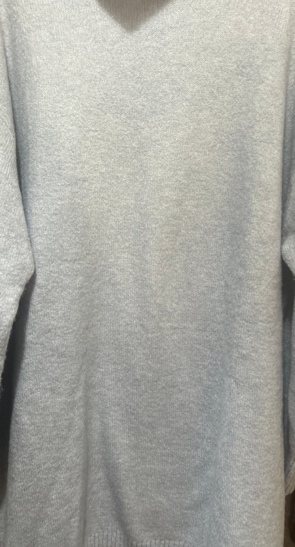 Mavi Yumuşak Dokulu Kadın Yünlü Uzun Kollu Kazak - Görsel 2