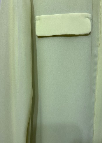 Sarı Düğmeli şifon Kadın Gömlek - Görsel 8