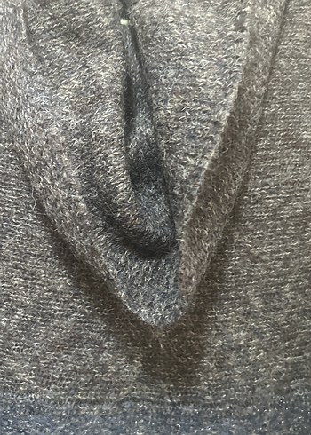 Bohem Gri Uzun Örgü Hırka - Görsel 5