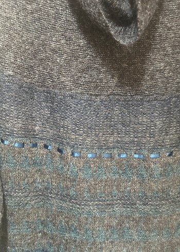 Bohem Gri Uzun Örgü Hırka - Görsel 2