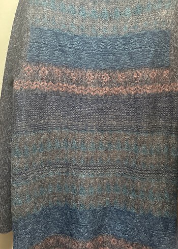 Bohem Gri Uzun Örgü Hırka - Görsel 6