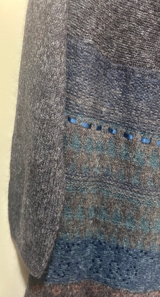 Bohem Gri Uzun Örgü Hırka - Görsel 4