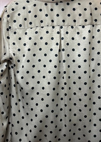 Gri Puantiyeli V Yaka Kadın Bluz - Görsel 7