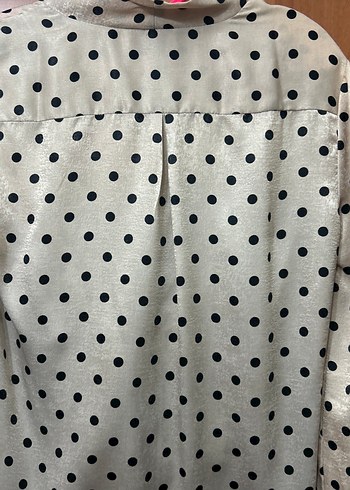 Gri Puantiyeli V Yaka Kadın Bluz - Görsel 10