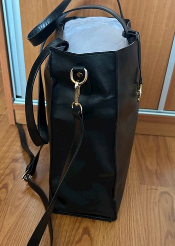 Siyah Deri Kadın İş Çantası - Görsel 2