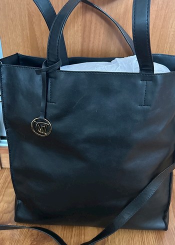 Siyah Deri Kadın İş Çantası - Görsel 8