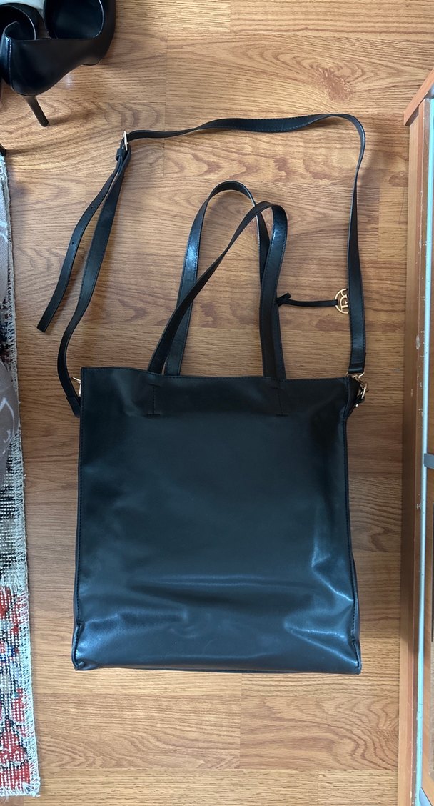 Siyah Deri Kadın İş Çantası - Görsel 3