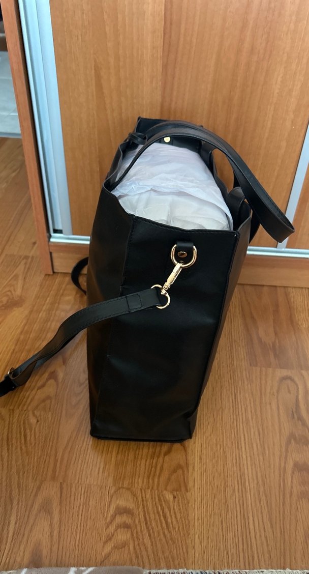 Siyah Deri Kadın İş Çantası - Görsel 4