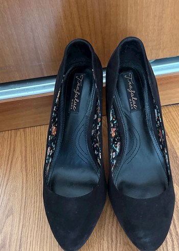 Siyah Süet Platform Topuklu Stiletto - Görsel 6