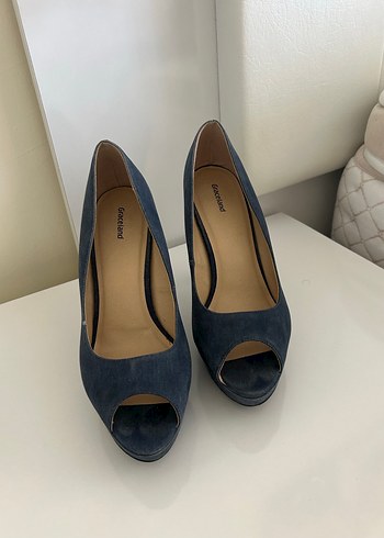 Kadın Mavi Denim Dolgu Topuklu Stiletto