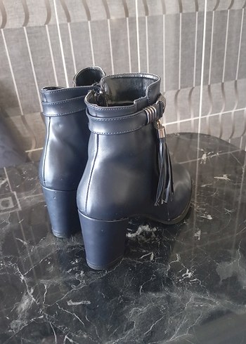 Gri Kadın Biker Botları Tokalı - Görsel 2