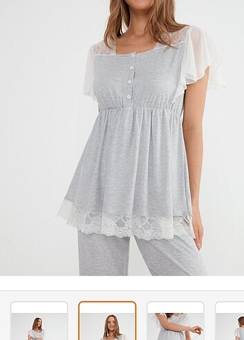 Lohusa pijama takımı ve beyaz taç