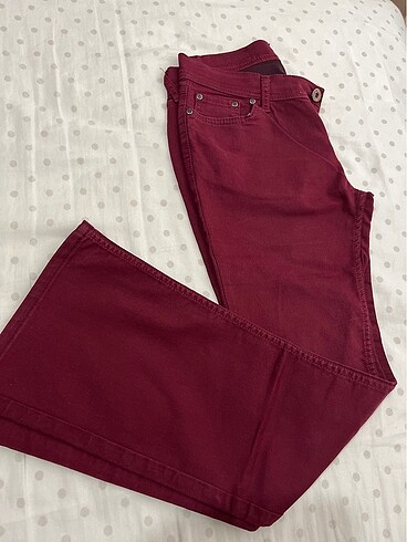 33 Beden Bordo İspanyol paça pantalon
