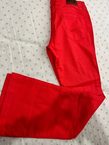 Turuncu İspanyol paça pantalon