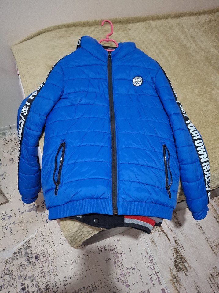 Mavi Fermuarlı Erkek Çocuk Mont - Görsel 3