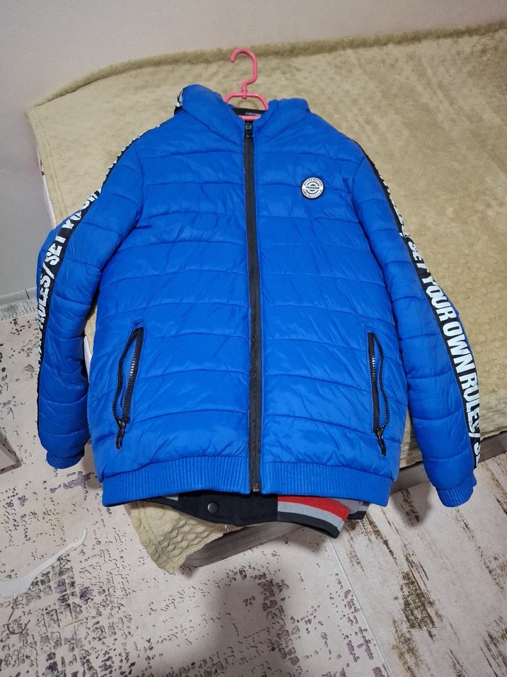 Mavi Fermuarlı Erkek Çocuk Mont - Görsel 4