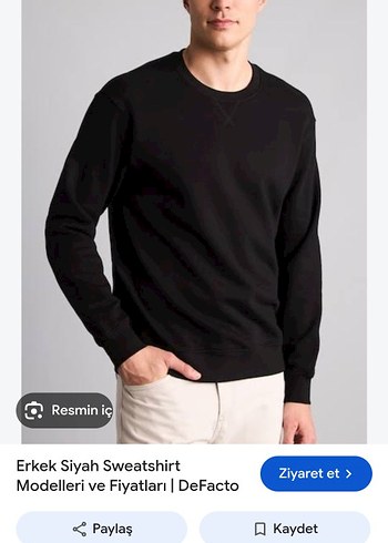 LC Waikiki Siyah Erkek Sweatshirt Rahat Ve Sik