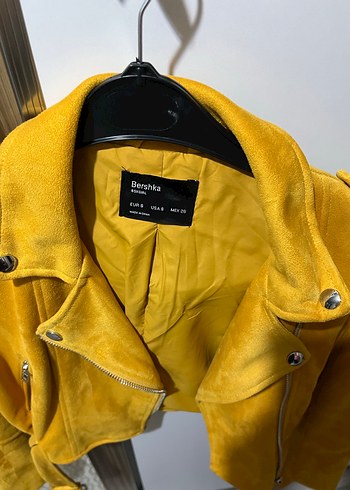 Sarı Süet Kadın Deri Ceket - Görsel 3