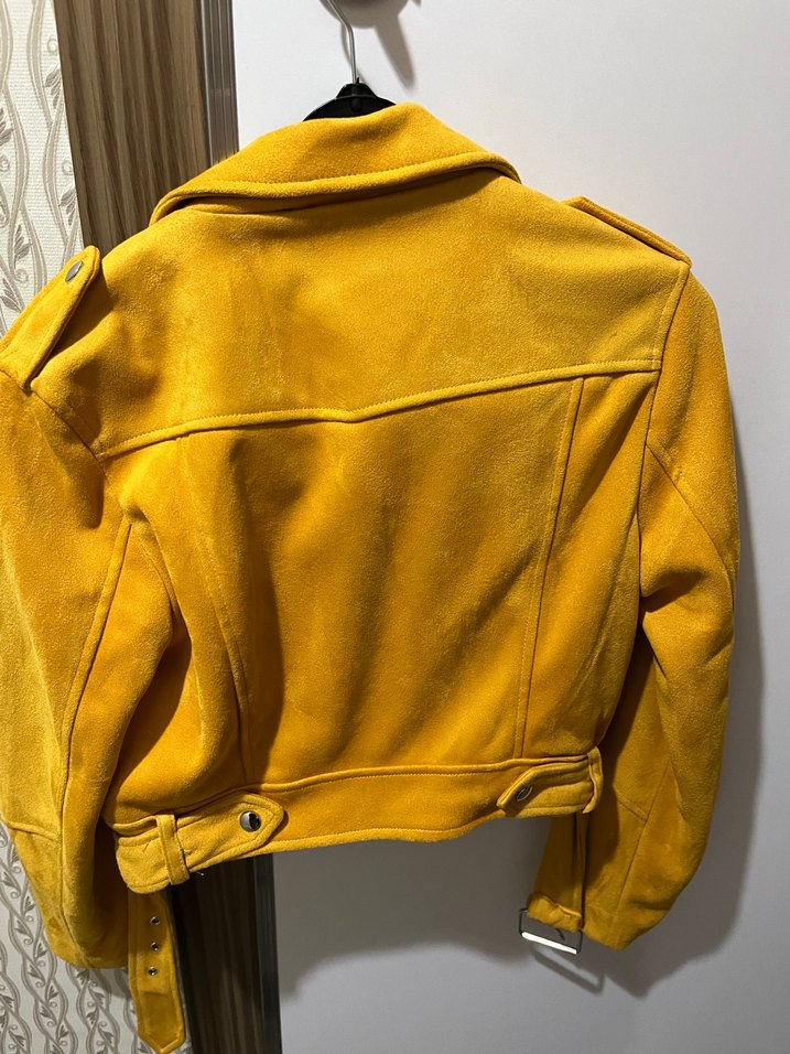 Sarı Süet Kadın Deri Ceket - Görsel 4