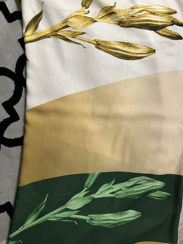 Parlak Yeşil İpek Kadın dikdörtgen şal - Görsel 4