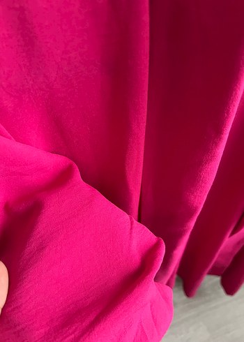 Pembe Midi Kadın Ceket, Düğmeli, Rahat Kesim - Görsel 2