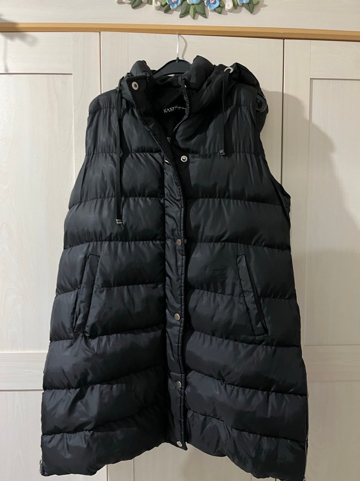 Siyah Düğmeli Kadın Midi Yelek - Görsel 2