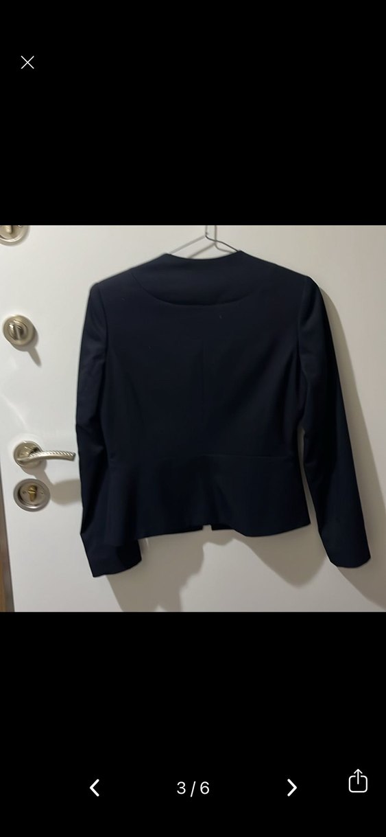 Deri Mini Kadın Blazer Ceket etek takım - Görsel 3