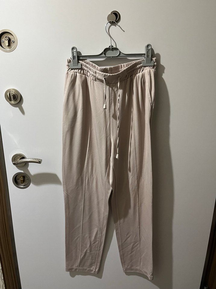 Drapeli Uzun Kollu Bej ikili takım - Görsel 5