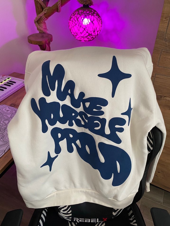 Beyaz Baskılı Sweatshirt - Görsel 2