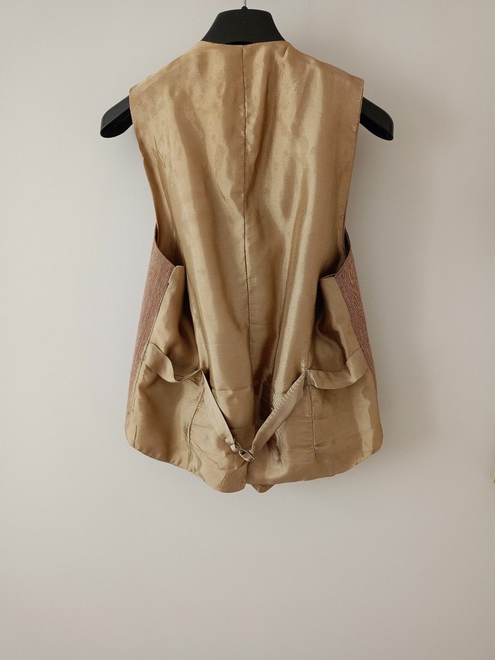 Bej Düğmeli Klasik Erkek Yelek - Görsel 2