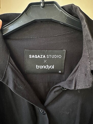 38 Beden Sagaza Studio X Trendyolmilla Siyah Elbise