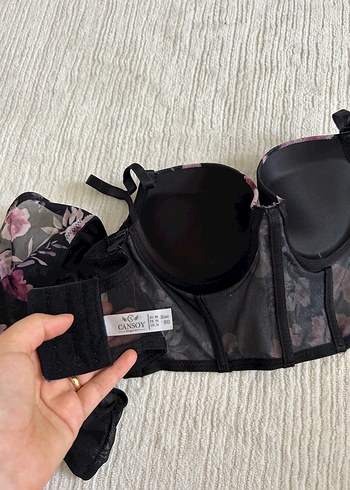 Diğer Dantelli Çiçek Desenli Bralet takım 80 beden