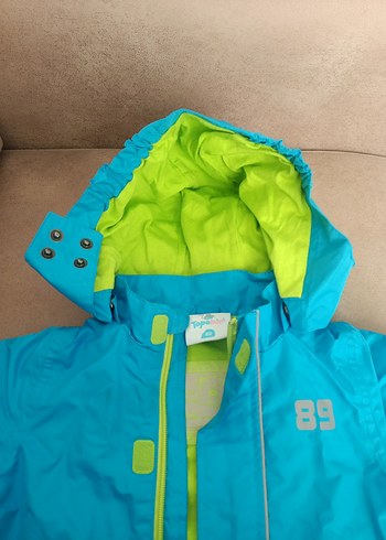 Erkek Çocuk Mavi Fermuarlı Yağmurluk - Görsel 5