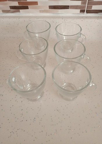 Şeffaf Kulplu Cam Fincan Seti - Görsel 3