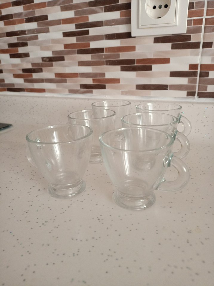 Şeffaf Kulplu Cam Fincan Seti - Görsel 2